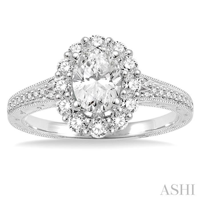 Oval Shape Halo Diamond Engagement Ring-2