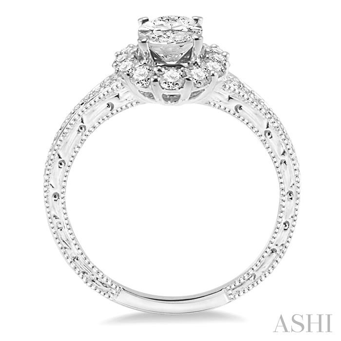 Oval Shape Halo Diamond Engagement Ring-3