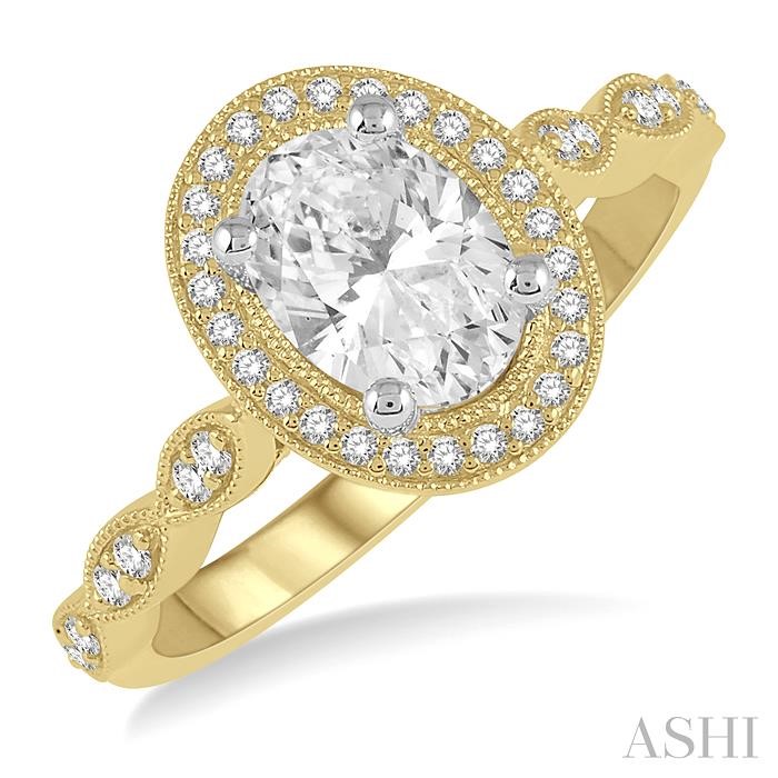 OVAL SHAPE SEMI-MOUNT DIAMOND ENGAGEMENT RING