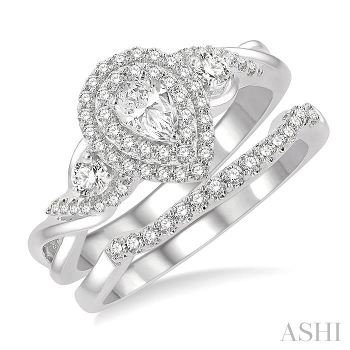 PEAR SHAPE DIAMOND WEDDING SET