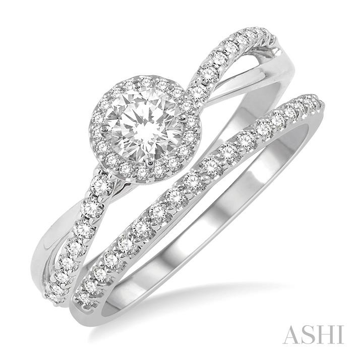 HALO DIAMOND WEDDING SET