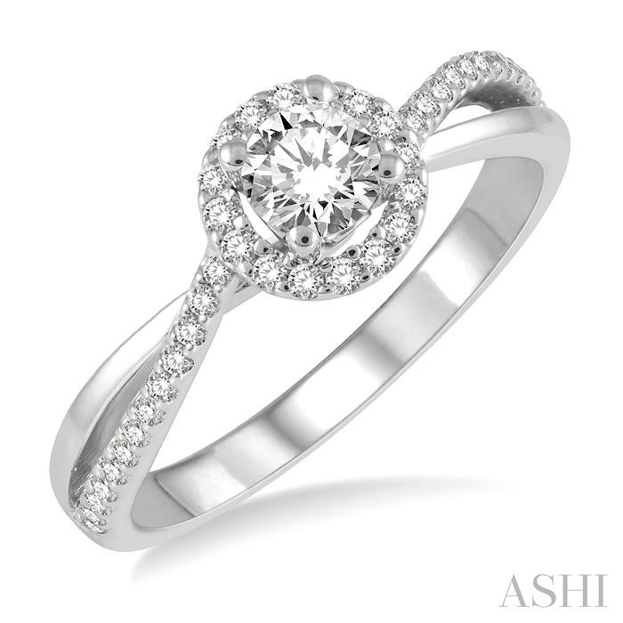 ROUND SHAPE HALO DIAMOND ENGAGEMENT RING