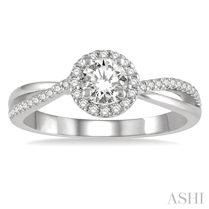 Round Shape Halo Diamond Engagement Ring-2