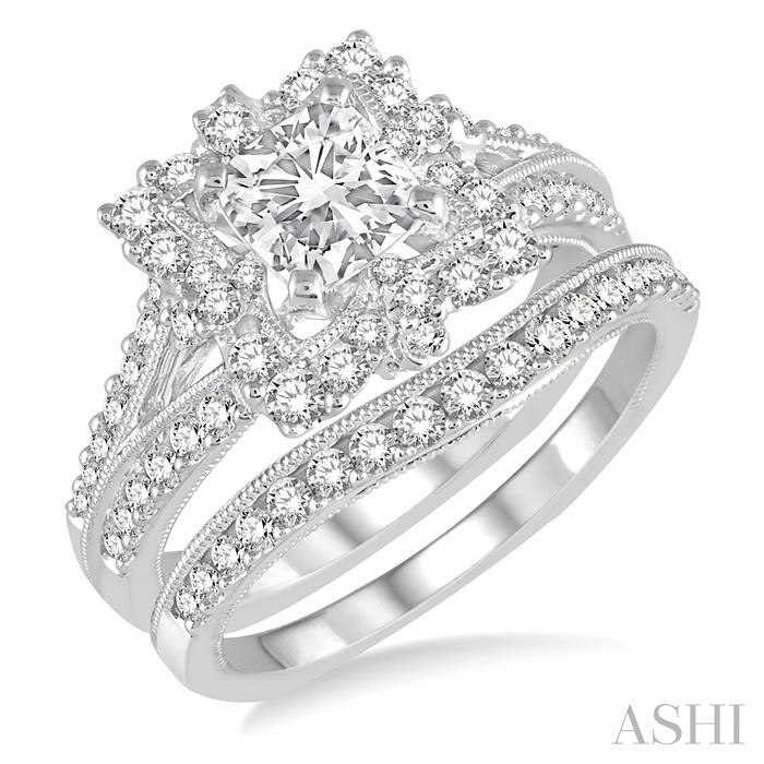 CUSHION SHAPE DIAMOND WEDDING SET