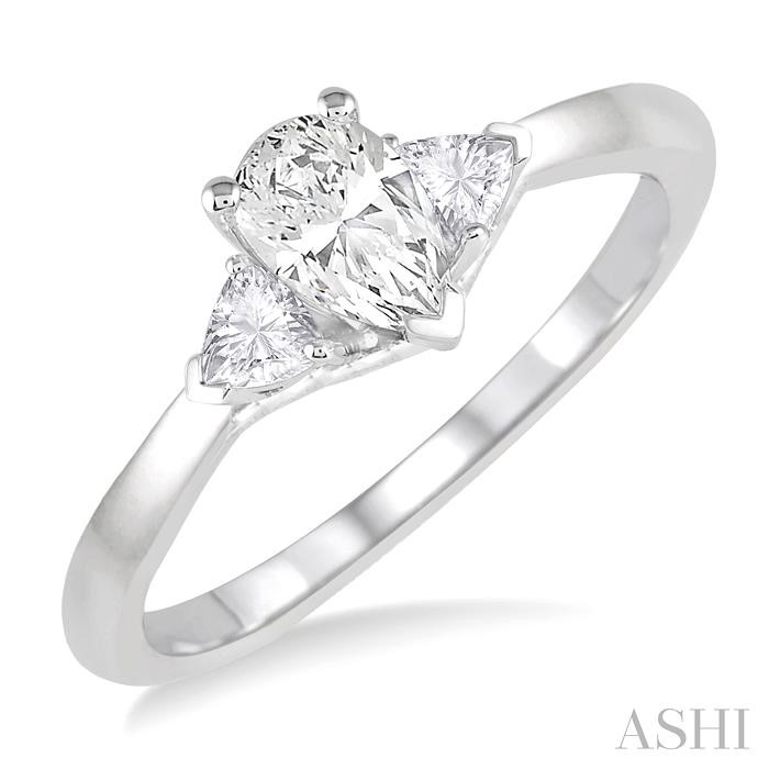 PEAR SHAPE SEMI-MOUNT DIAMOND ENGAGEMENT RING