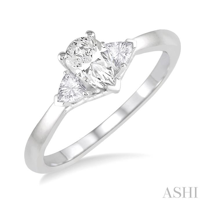 PEAR SHAPE SEMI-MOUNT DIAMOND ENGAGEMENT RING