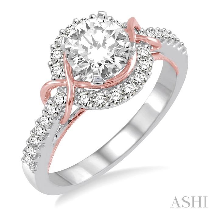 SEMI-MOUNT HALO DIAMOND ENGAGEMENT RING