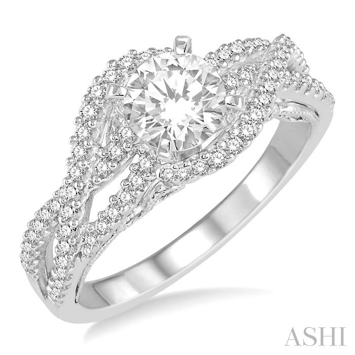 ROUND SHAPE SEMI-MOUNT DIAMOND ENGAGEMENT RING