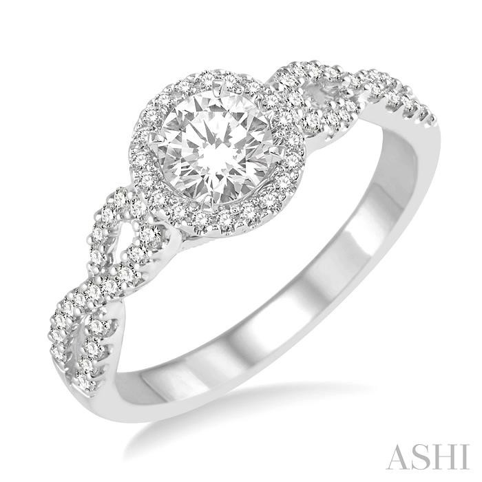 ROUND SHAPE HALO DIAMOND ENGAGEMENT RING