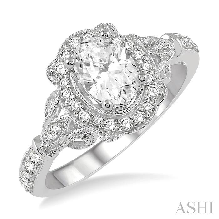OVAL SHAPE SEMI-MOUNT DIAMOND ENGAGEMENT RING