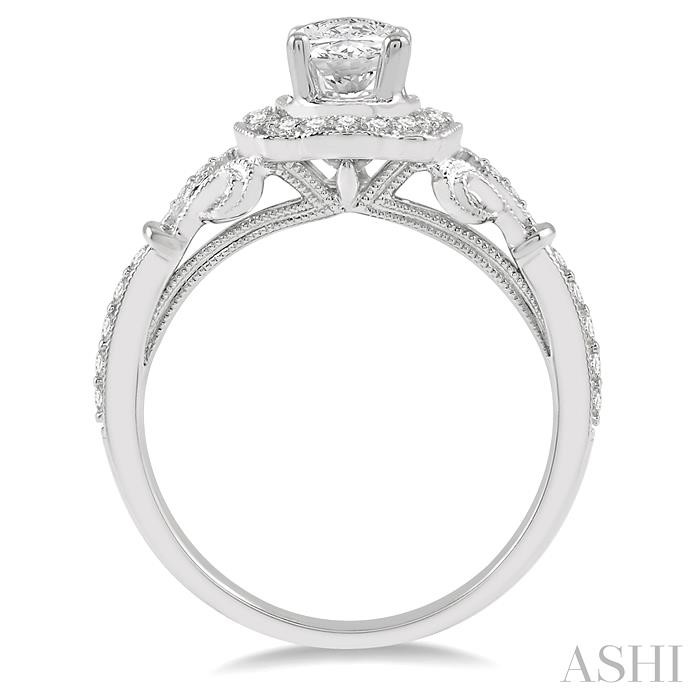 Oval Shape Semi-Mount Halo Diamond Engagement Ring-3