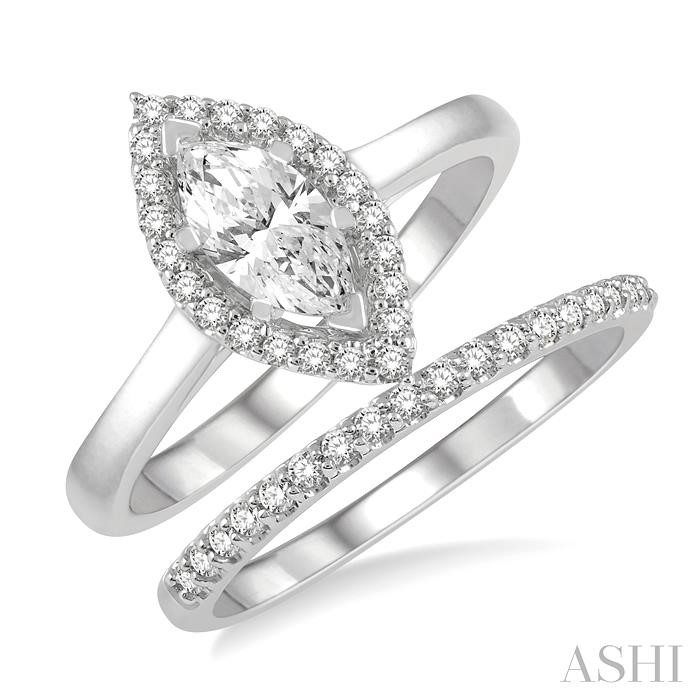 MARQUISE SHAPE DIAMOND WEDDING SET