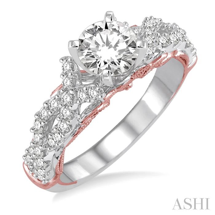 ROUND SHAPE SEMI-MOUNT DIAMOND ENGAGEMENT RING