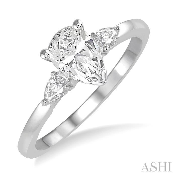 PEAR SHAPE SEMI-MOUNT DIAMOND ENGAGEMENT RING