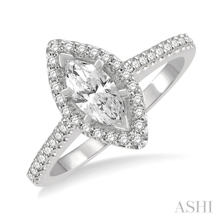 MARQUISE SHAPE HALO DIAMOND ENGAGEMENT RING