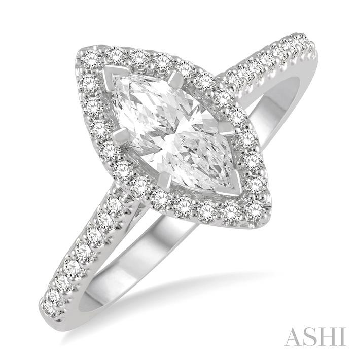 MARQUISE SHAPE SEMI-MOUNT DIAMOND ENGAGEMENT RING