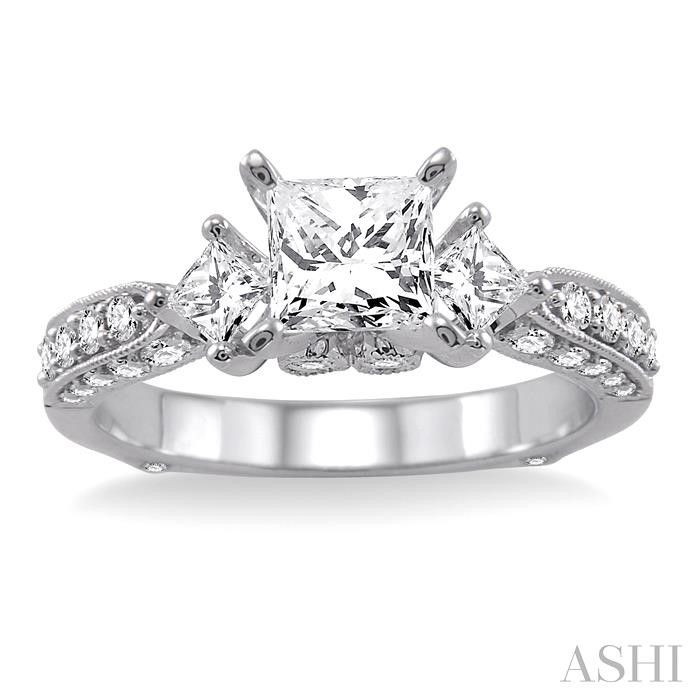Princess Shape Past Present & Future Diamond Engagement Ring-2