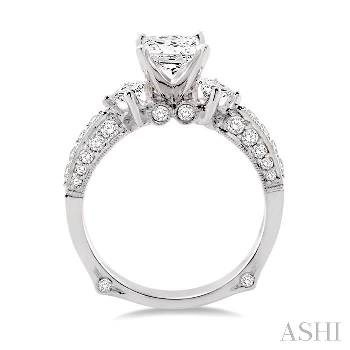 Princess Shape Past Present & Future Diamond Engagement Ring-3