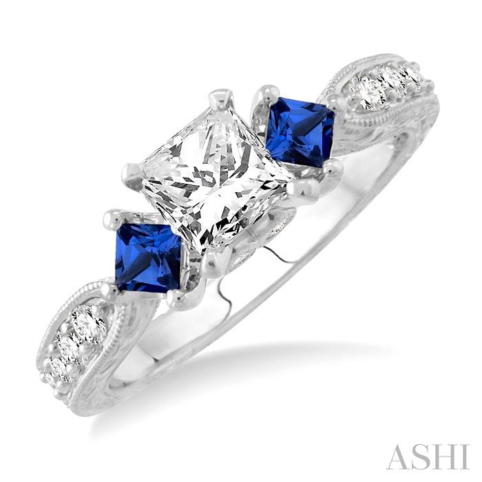 PAST PRESENT & FUTURE GEMSTONE & DIAMOND ENGAGEMENT RING