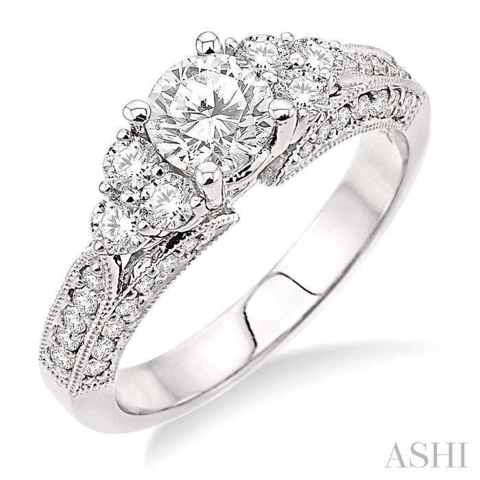 ROUND SHAPE SEMI-MOUNT DIAMOND ENGAGEMENT RING