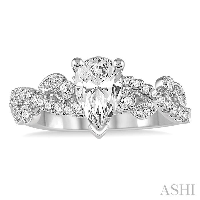 Pear Shape Semi-Mount Diamond Engagement Ring-2