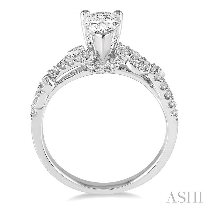 Pear Shape Semi-Mount Diamond Engagement Ring-3
