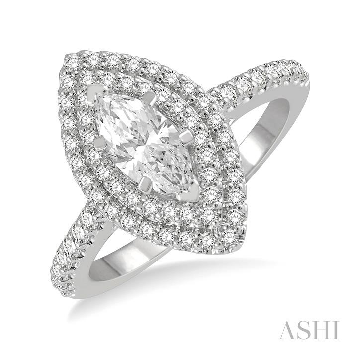 MARQUISE SHAPE HALO DIAMOND ENGAGEMENT RING