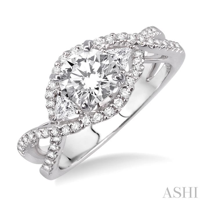 ROUND SHAPE SEMI-MOUNT DIAMOND ENGAGEMENT RING