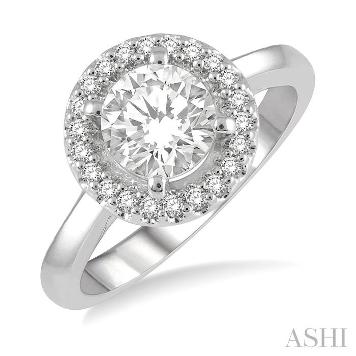 SEMI-MOUNT HALO DIAMOND ENGAGEMENT RING