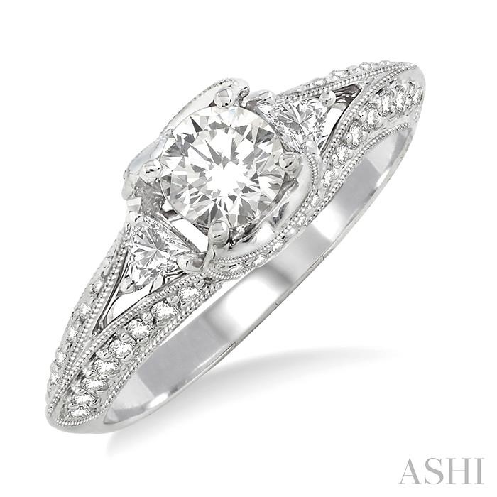 ROUND SHAPE SEMI-MOUNT DIAMOND ENGAGEMENT RING