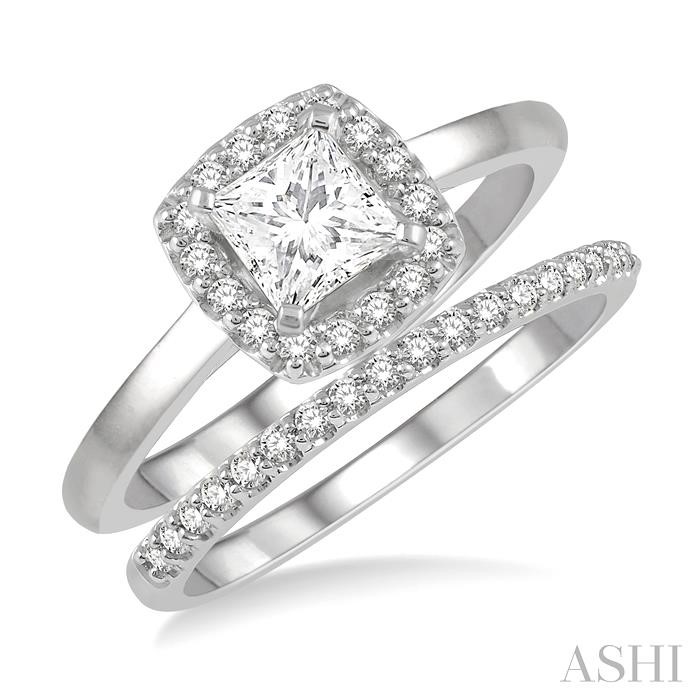 HALO DIAMOND WEDDING SET