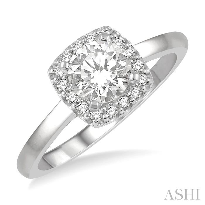 SEMI-MOUNT HALO DIAMOND ENGAGEMENT RING