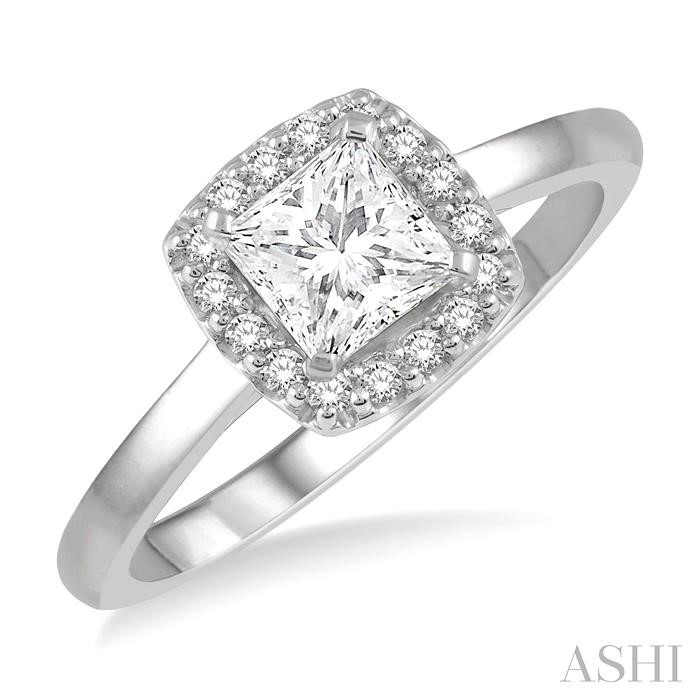 SEMI-MOUNT HALO DIAMOND ENGAGEMENT RING
