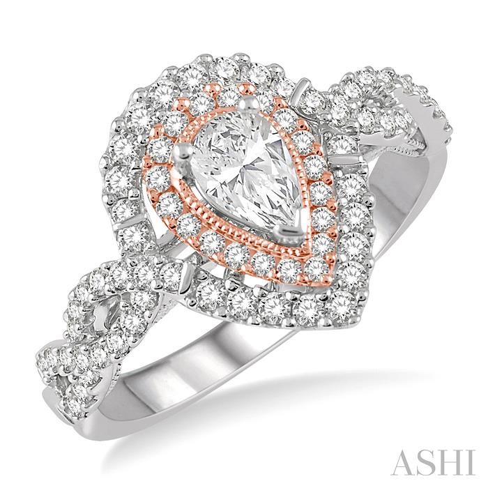 PEAR SHAPE SEMI-MOUNT DIAMOND ENGAGEMENT RING