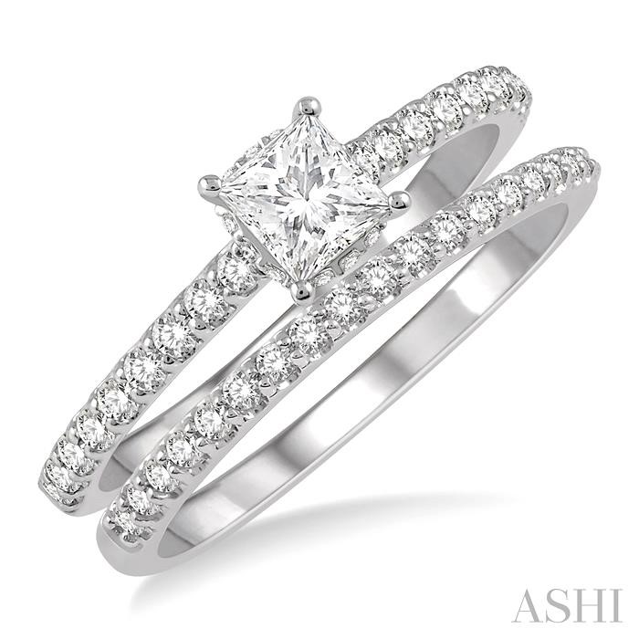 PRINCESS SHAPE DIAMOND WEDDING SET