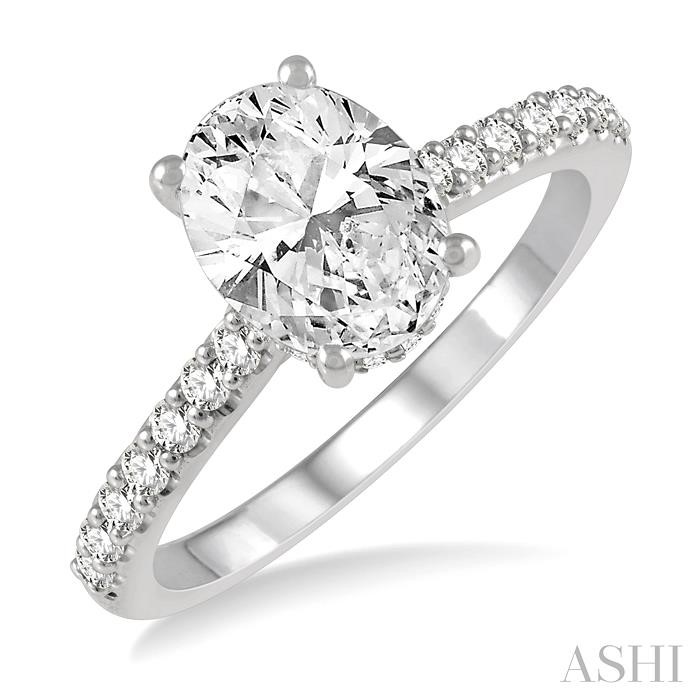 OVAL SHAPE SEMI-MOUNT DIAMOND ENGAGEMENT RING