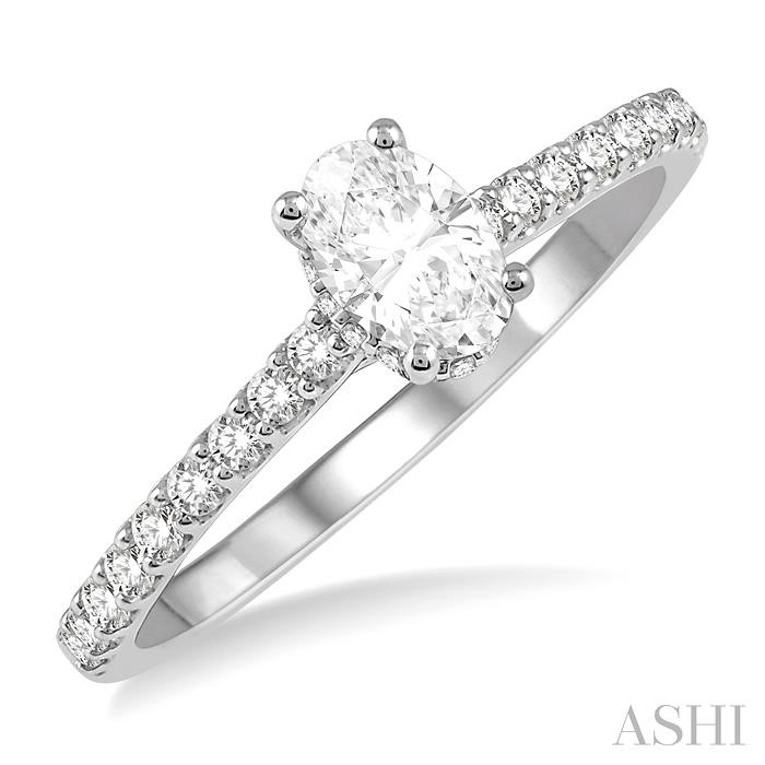 OVAL SHAPE SEMI-MOUNT DIAMOND ENGAGEMENT RING