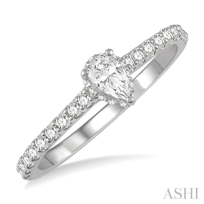 PEAR SHAPE SEMI-MOUNT DIAMOND ENGAGEMENT RING