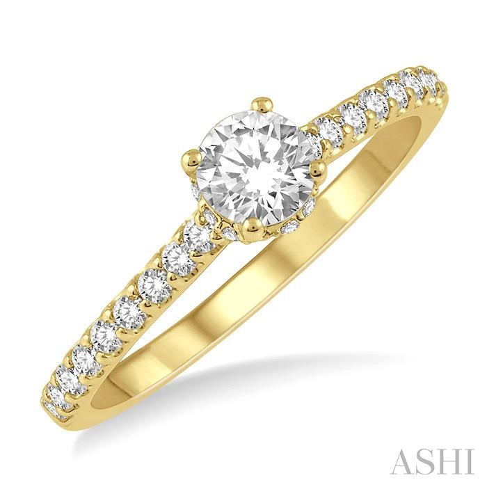 ROUND SHAPE SEMI-MOUNT DIAMOND ENGAGEMENT RING