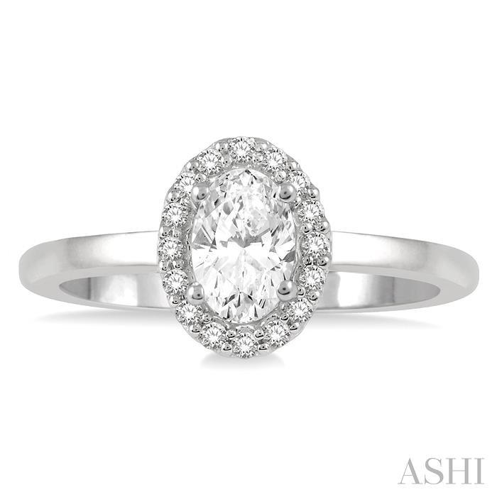 Oval Shape Halo Diamond Engagement Ring-2