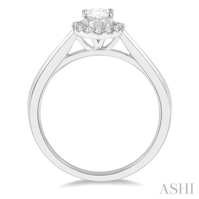 Oval Shape Halo Diamond Engagement Ring-3