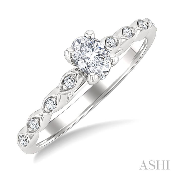 Oval Shape Semi-Mount Diamond Engagement Ring