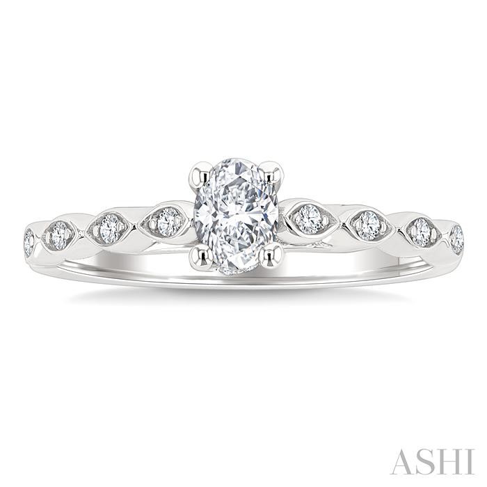 Oval Shape Semi-Mount Diamond Engagement Ring-2