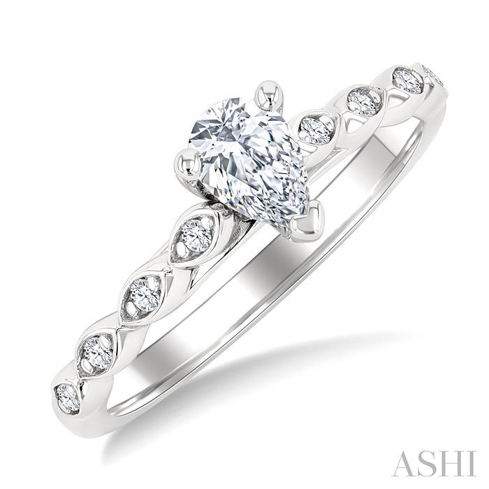 Pear Shape Semi-Mount Diamond Engagement Ring