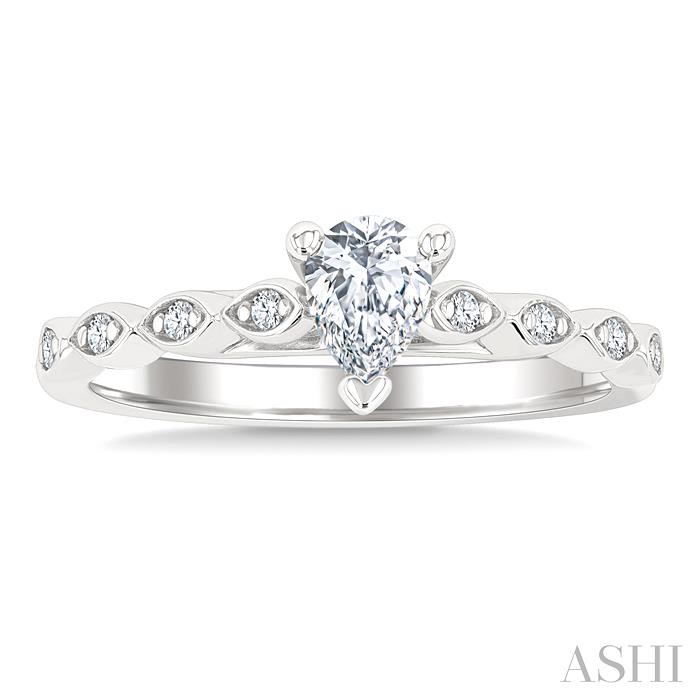 Pear Shape Semi-Mount Diamond Engagement Ring-2