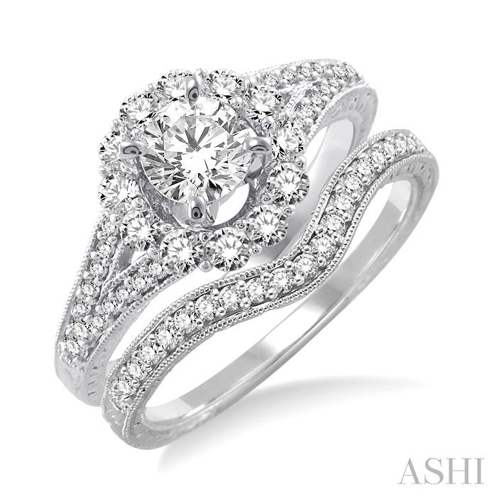 HALO DIAMOND WEDDING SET