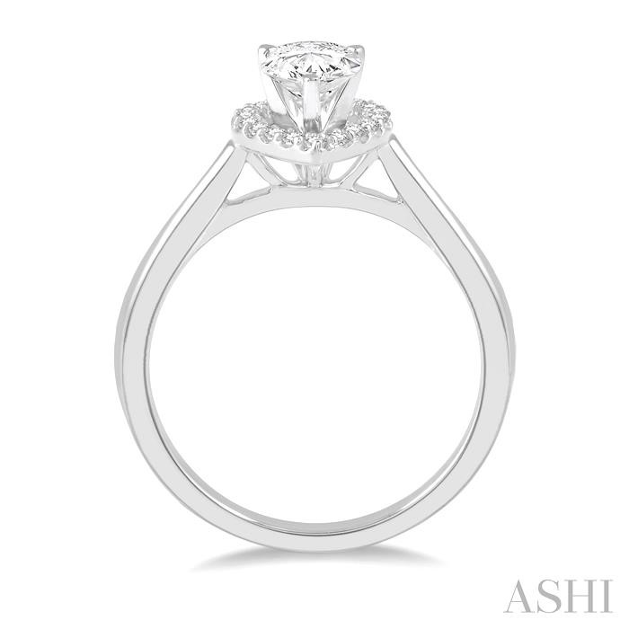 Pear Shape Halo Diamond Engagement Ring-3