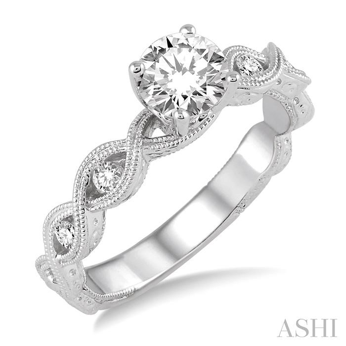 ROUND SHAPE SEMI-MOUNT DIAMOND ENGAGEMENT RING