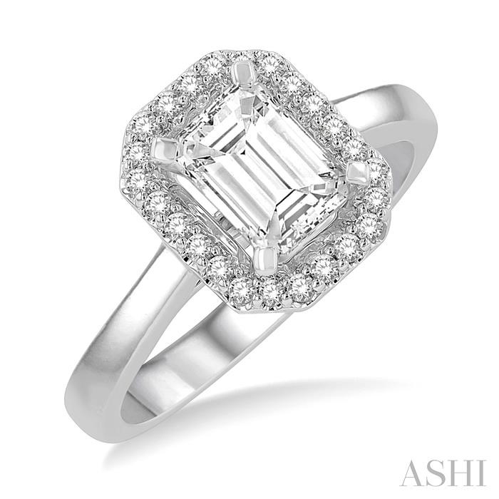 SEMI-MOUNT HALO DIAMOND ENGAGEMENT RING