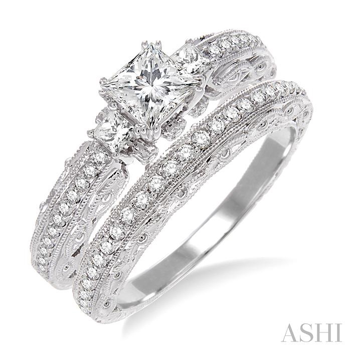 PAST PRESENT & FUTURE DIAMOND WEDDING SET